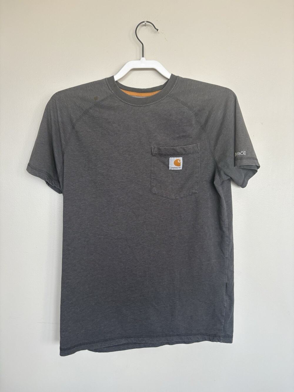 Carhartt Force Relaxed Fit Pocket T-Shirt Gray Men’s Small S Workwear Logo